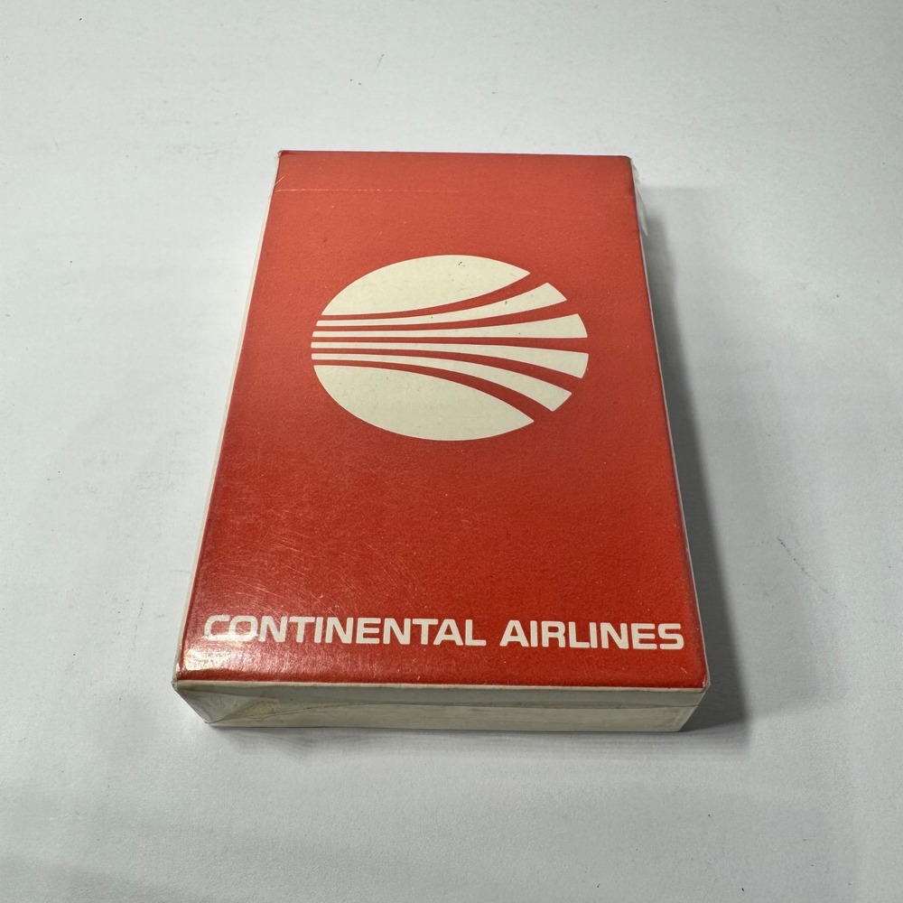 Vintage Continental Airlines Playing Cards Factory Sealed Red Meatball Logo Deck